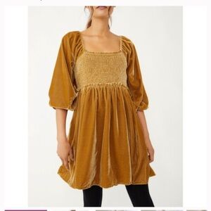 NWT Free People velvet mini dress